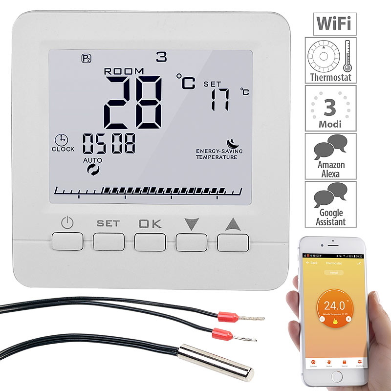 WLAN-Fußbodenheizung-Thermostat, für Siri, Alexa & Google Assistant