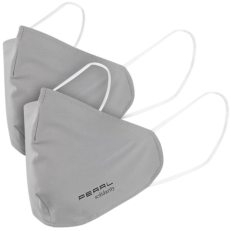 2er-Set Mund-Nasen-Stoffmaske mit Filter-Textil, waschbar, Größe M