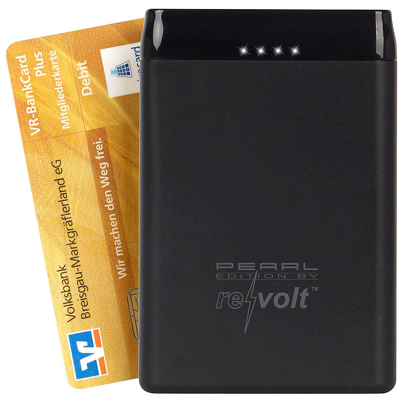 Powerbank im Kreditkarten-Format, 5.000 mAh, 2 USB-Ports, 2,4 A, 12 W