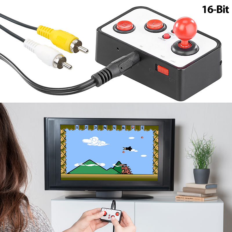 Retro-Videospiel-Konsole mit 240 16-Bit-Games und TV-Anschluss