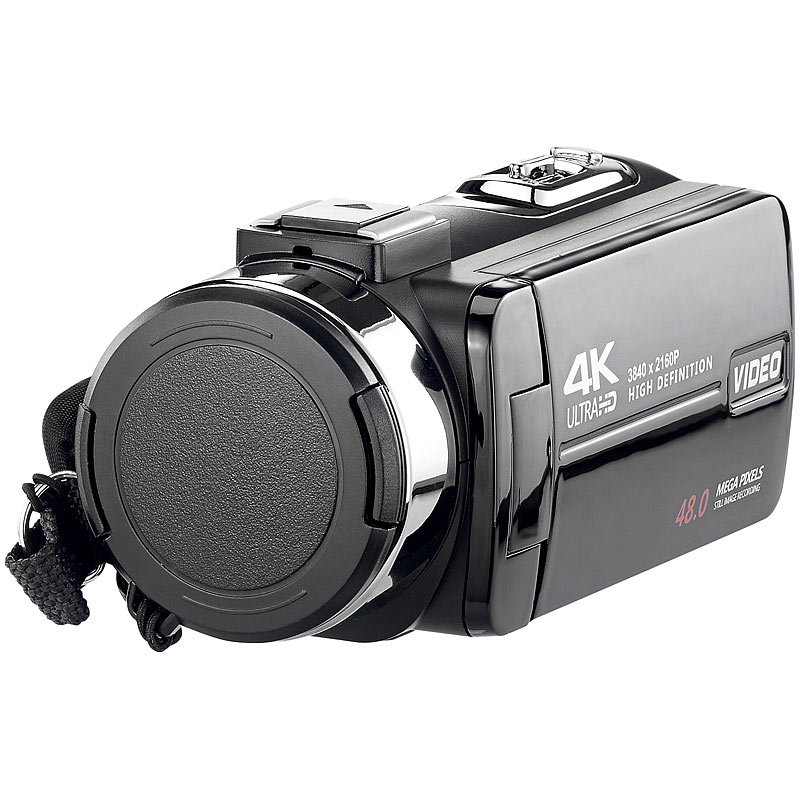 Videokamera: 4K-UHD-Camcorder mit Sony-Sensor, Touch-Display, HD mit ...