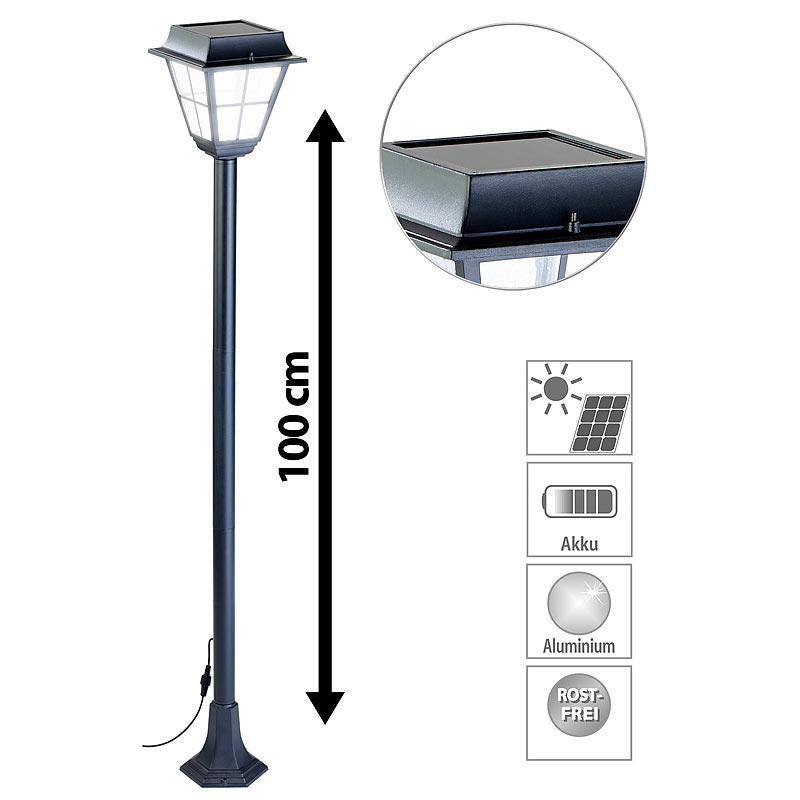Hybrid Solar-LED-Wegeleuchte SWL-30 mit optional. Netzbetrieb