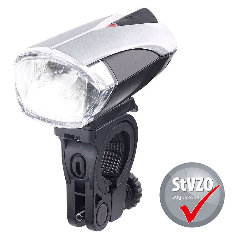 LED-Fahrradlampe FL-412 mit Licht-Sensor & Akku, zugelassen n. StVZO