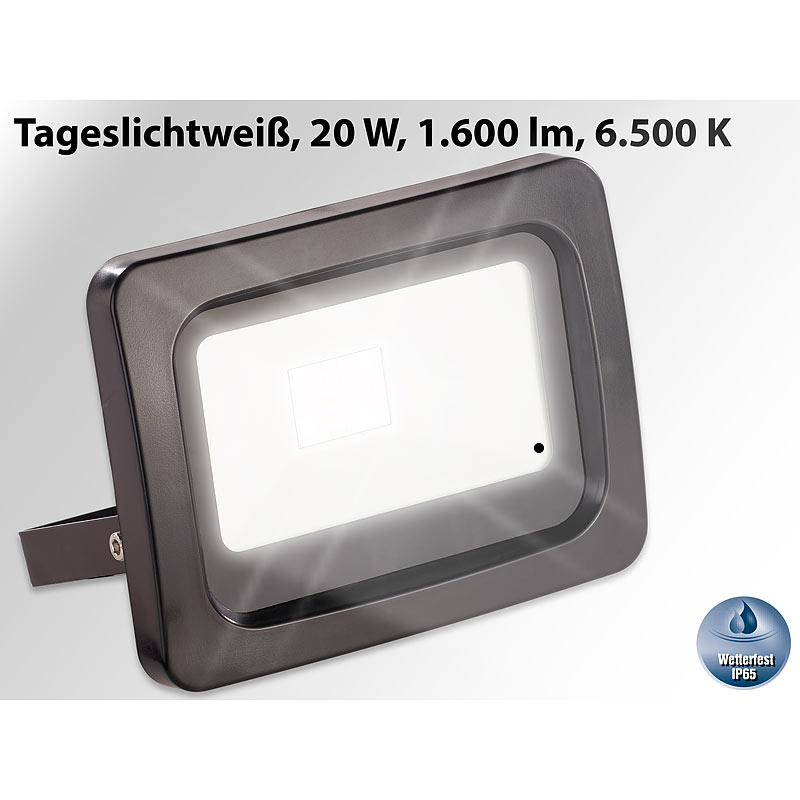 Mini-LED-Fluter, 20 W, 1.600 lm, IP65, 6.500 K, tageslichtweiß
