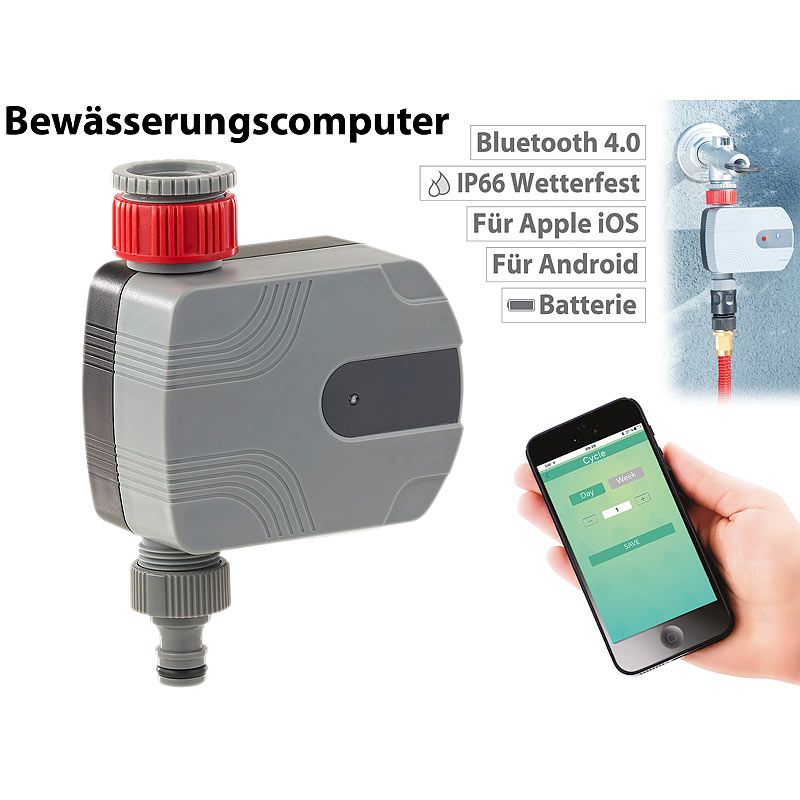 Bewässerungscomputer mit Bluetooth, App-Steuerung über Android und iOS