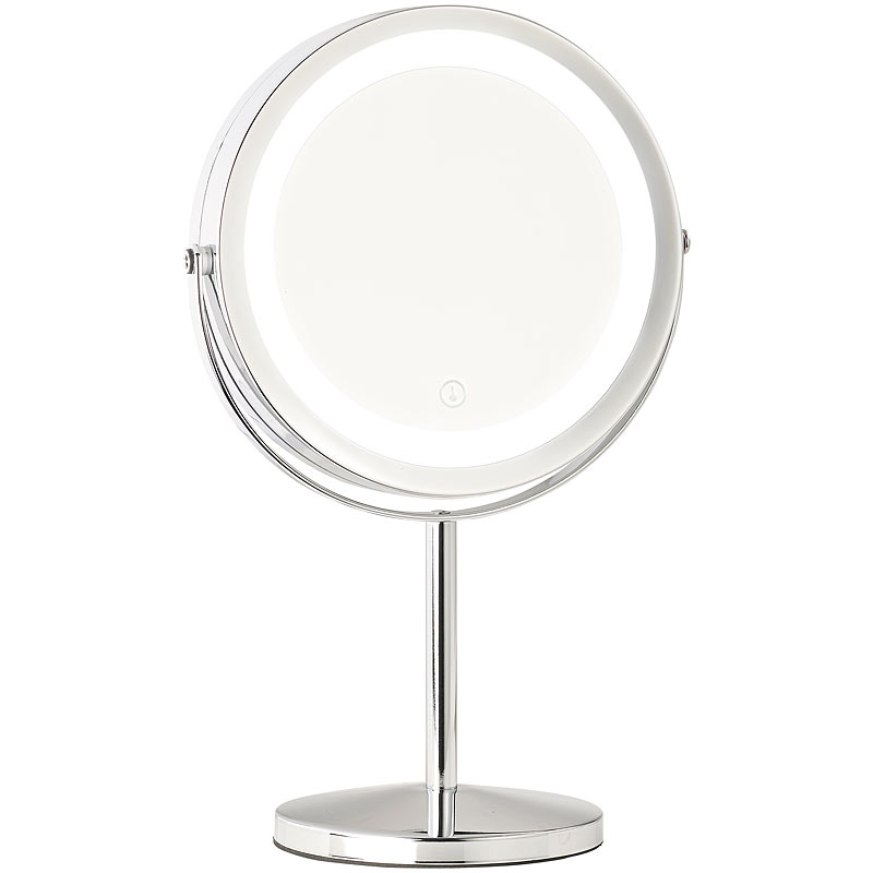 LED-Kosmetikspiegel, 2 Spiegelflächen, Akku, 3x / 7x Vergrößerung
