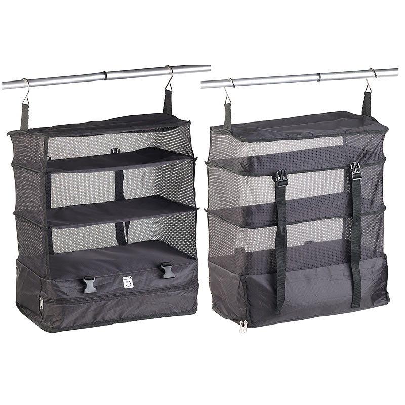 Hängeschrank: XXL-Koffer-Organizer, Packwürfel zum Aufhängen, 45 x 64 x