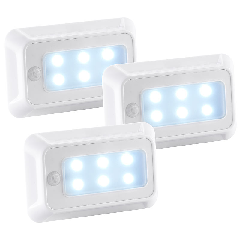 LED-Nachtlicht mit Bewegungs- & Dämmerungs-Sensor, Batterie, 3er-Set