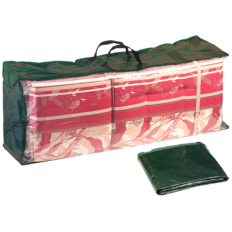 Gewebeplane-Tasche für Gartenmöbel-Sitzkissen, 130x50x32 cm, 150 g/m²