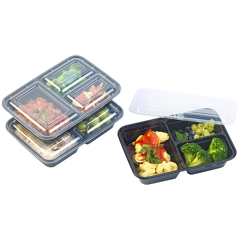 10er-Set Lebensmittel-Boxen mit je 3 Trennfächern & Deckel, 1,2 l | eBay