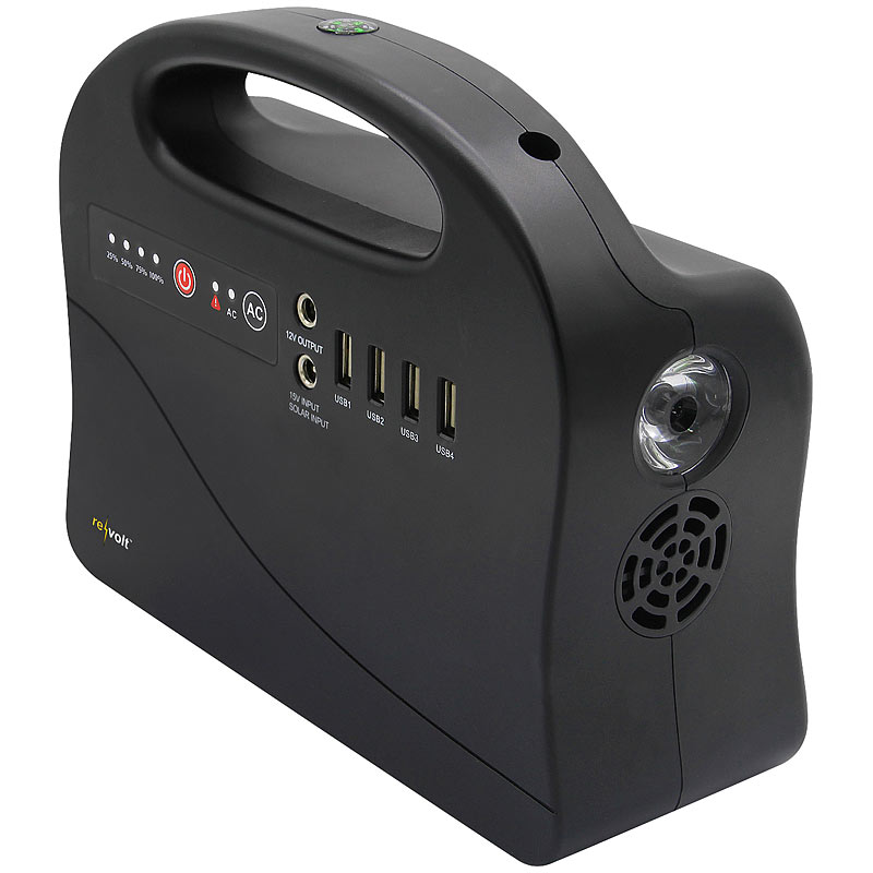 Revolt Solar Konverter & Powerbank 42 Ah revolt Powerbank & Solar-Konverter, 26,4 Ah / 97 Wh, 12/230 V, USB, 120