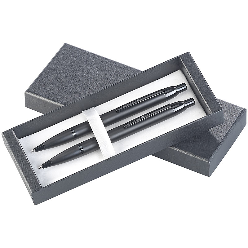 Hochwertiges Druck-Kugelschreiber & -Bleistift-Set in Geschenkbox