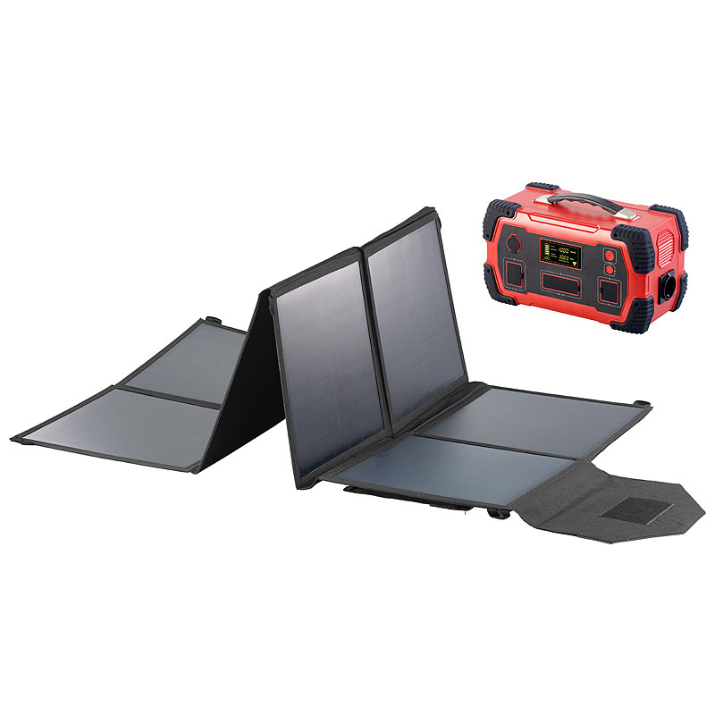 Powerbank & Solar-Konverter mit faltbarem 100-Watt-Solarpanel, 216Ah