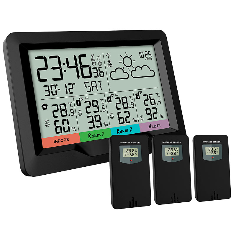 wetterstation mit drei sensoren