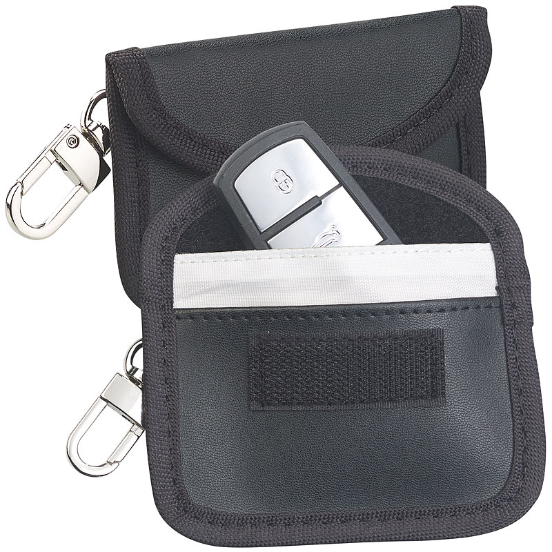 2er-Set RFID-Schutztaschen für Keyless-Funk-Autoschlüssel, Kunstleder