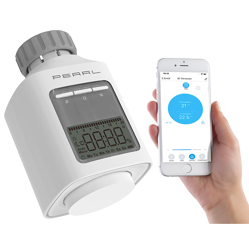 Programmierbares Heizkörper-Thermostat mit Bluetooth, App, LCD-Display