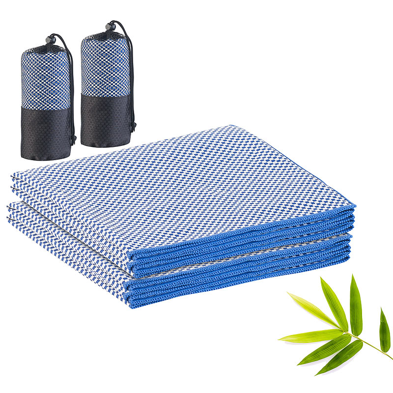 2er-Set schnelltrocknende, leichte Bambus-Handtücher, 130 x 80 cm