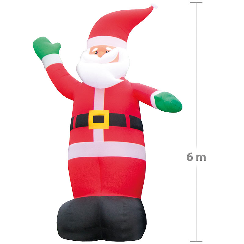 Selbstaufblasender XXL-Weihnachtsmann, 6 m