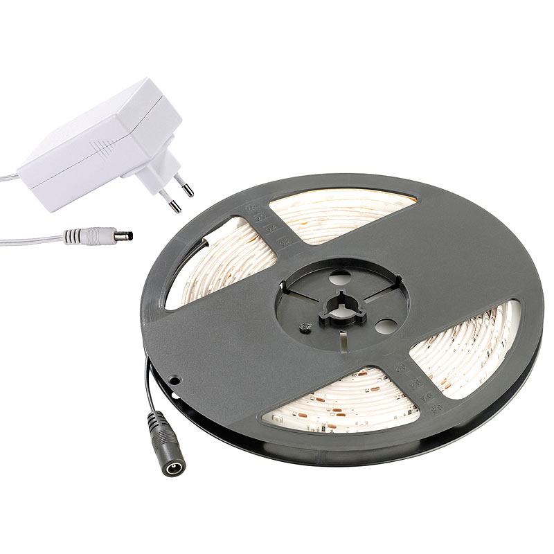 LED-Streifen LE-300WA, weiß, 5m, Outdoor IP65 & Netzteil