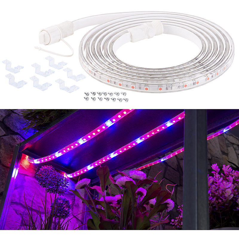 LED-Pflanzen-Wachstums-Streifen, 150 rote & 30 blaue LEDs, 3m, kürzbar