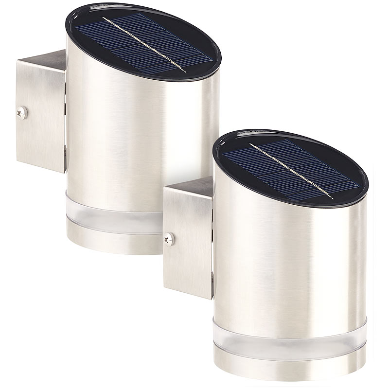 Lunartec 2erSet Elegante SolarLEDWandleuchte für den Außenbereich