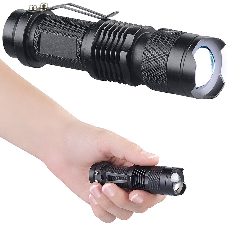 Taschenlampe mit 3-Watt-Cree-LED & 3 Leuchtmodi, 150 lm, fokussierbar