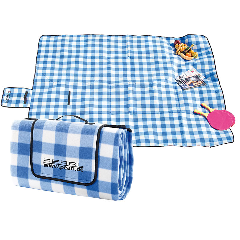 Fleece-Picknick-Decke mit wasserabweisender Unterseite, 200 x 175 cm