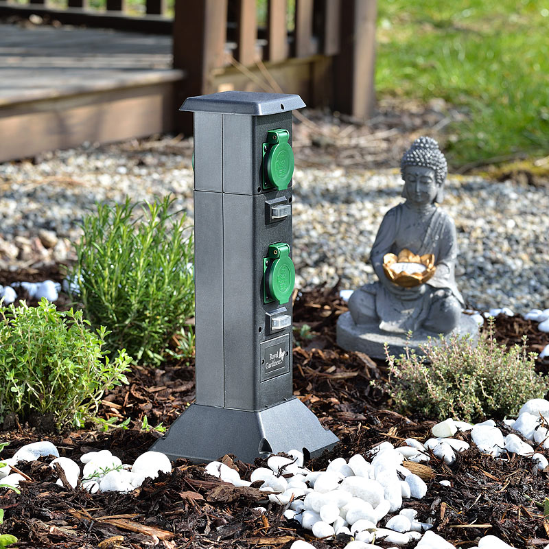 4fachSteckdosenSäule für den Garten, spritzwassergeschützt IP44 eBay