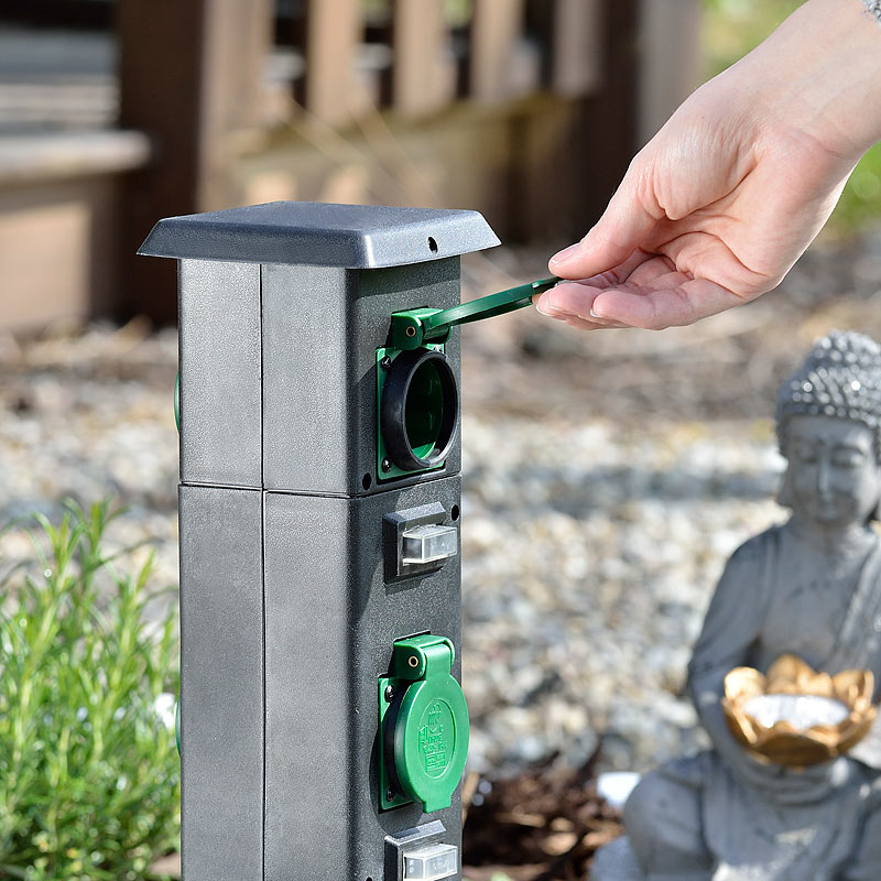 Heimwerker Elektromaterial Royal Gardineer 4 Fach Garten Steckdose