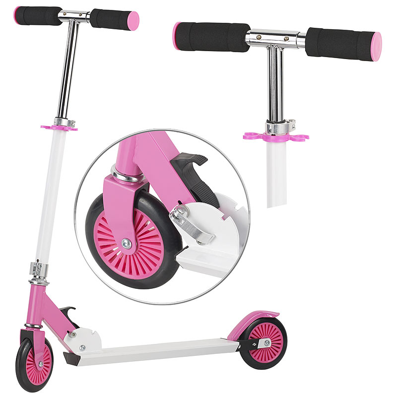 Klappbarer City-Roller für Kinder, ultraleicht, max. 50 kg, rosa