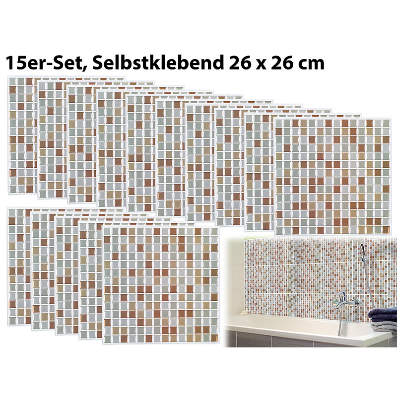 Selbstklebende 3D-Mosaik-Fliesenaufkleber 