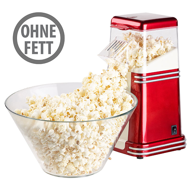 XL-Heißluft-Popcorn-Maschine für bis zu 100 g Mais, 1.200 Watt