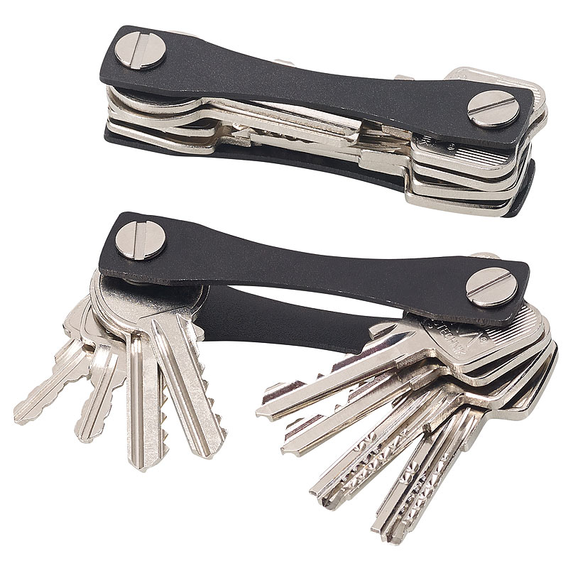 Schlüssel-Organizer für bis zu 24 Schlüssel, aus Aluminium, schwarz