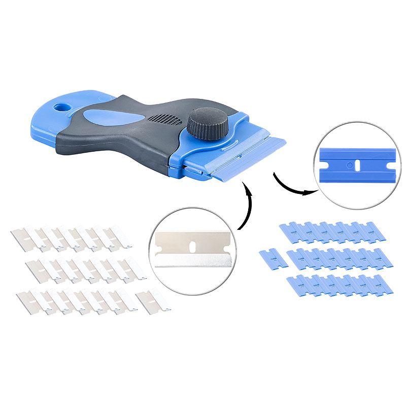 Kochfeld-Schaber für kratzfeste & empfindliche Oberflächen, 40 Klingen