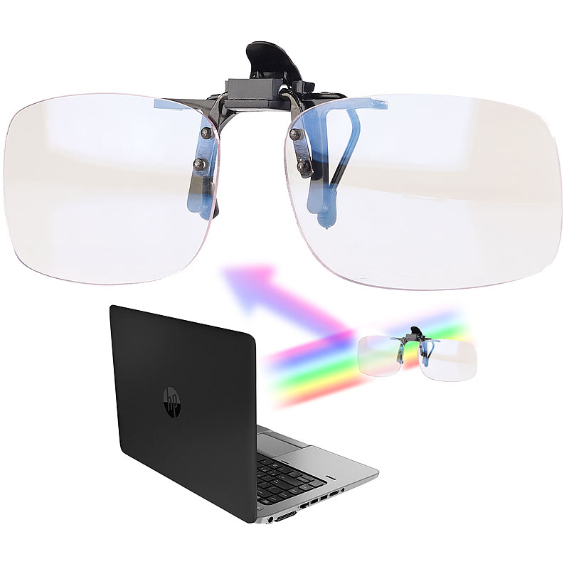 Augenschonender Brillen-Clip, Blaulicht-Filter für Bildschirme, UV 400