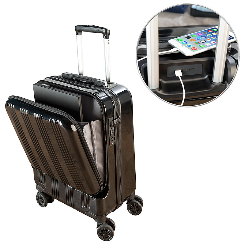 Xcase HandgepäckTrolley mit LaptopFach, PowerbankAnschluss, TSA, 30 l eBay