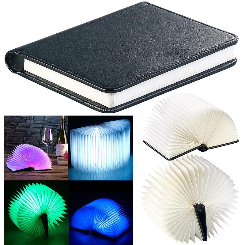 Klappbare LED-Stimmungsleuchte im Buch-Design, 5 Farben, 0,2 Watt