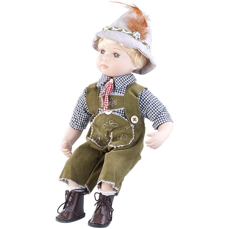 Deko Puppen SammlerPorzellanPuppe "Anton" mit bayerischer Tracht, 36 cm eBay