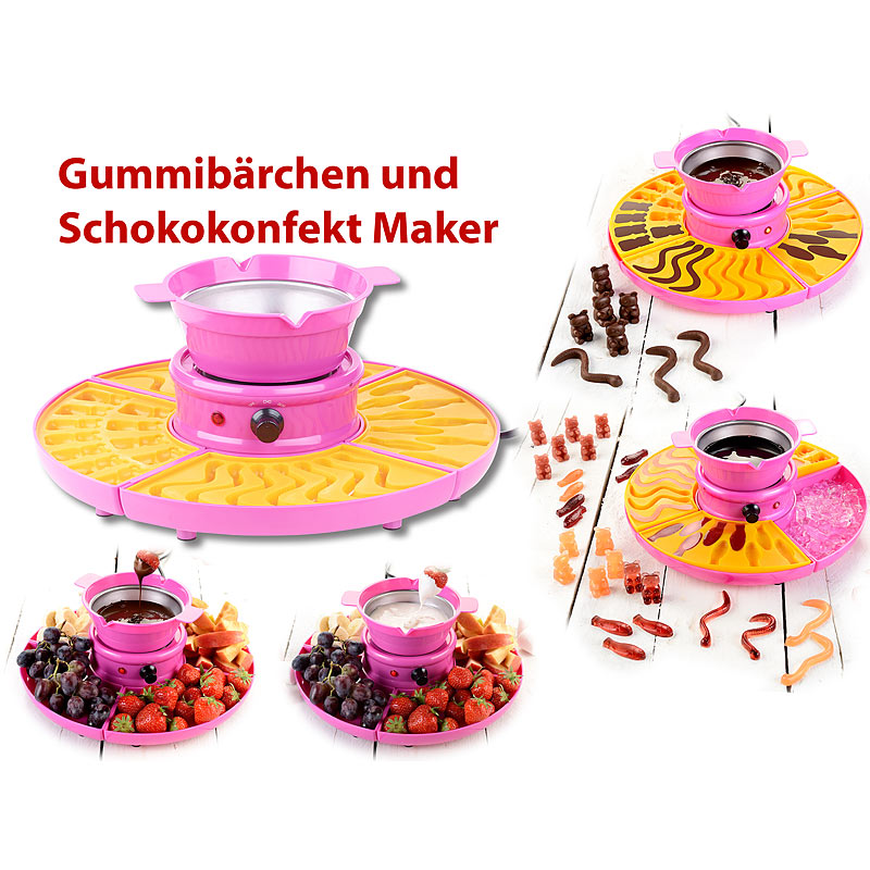 Gummibärchen-Maschine und Schokokonfekt-Maker mit Gussformen-Set, 25 W
