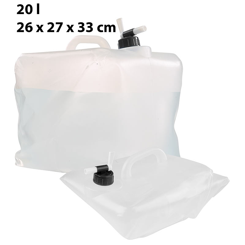 Faltbarer Wasserkanister mit Zapfhahn, 20 Liter, ideal für Trinkwasser