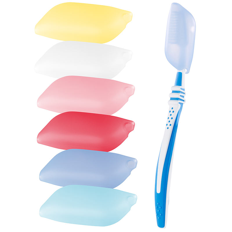Hygienische Zahnbürsten-Reisehüllen aus Silikon im 6er-Set