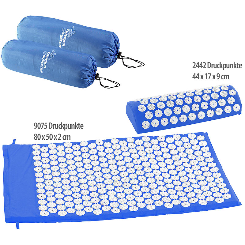 Entspannungsmatte und Entspannungskissen mit Druckpunkten im Set