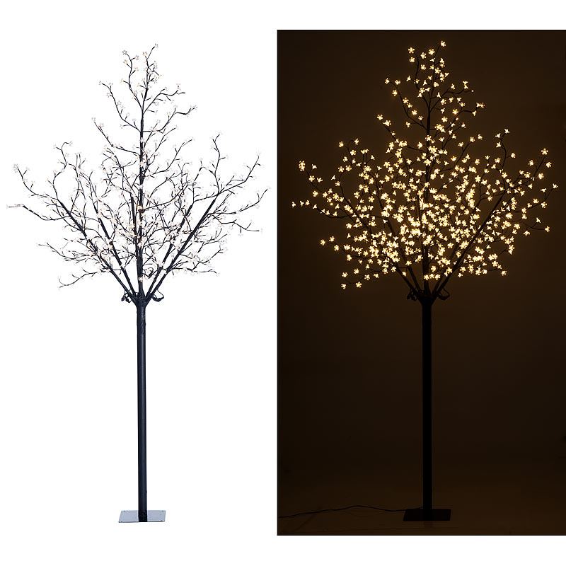 LED-Deko-Baum mit 600 beleuchteten Blüten, 250 cm, für innen & außen