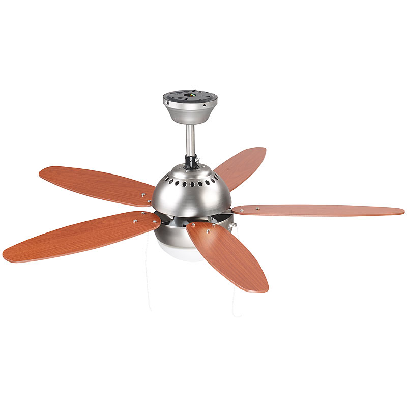 Sichler Deckenventilator VT-597 mit Holzflügeln und Beleuchtung, Ø 92