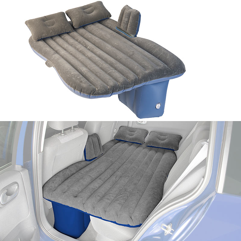 Aufblasbares Bett für den Auto-Rücksitz, mit Kissen und Fußraum-Stütze