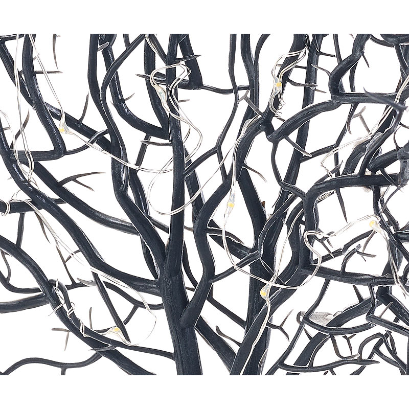 Lunartec Deko Baum: Moderner Lichterbaum mit 25 warmweißen LEDs, 50 cm,  schwarz