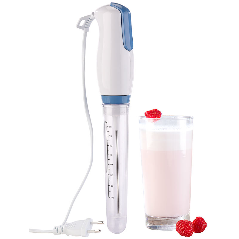 Elektrischer Mini-Handmixer mit Mixbecher-Aufsatz, leiser Motor, 30 W