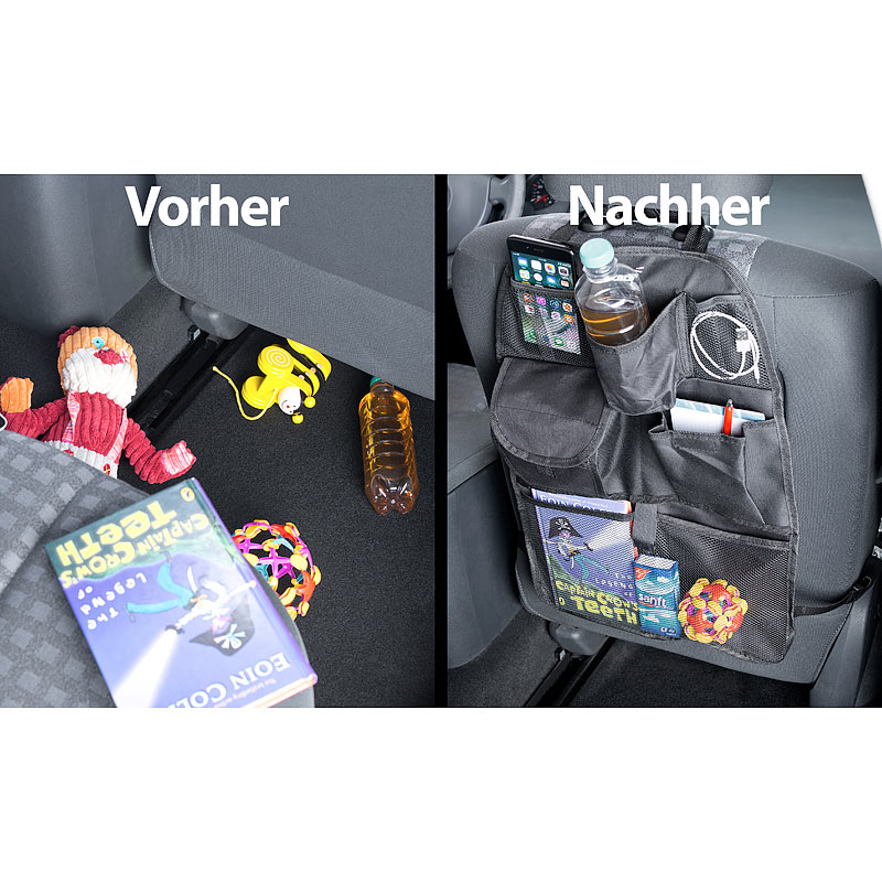 PEARL Kofferraum Taschen: 4er-Set Faltbare Kofferraumtaschen, je 2