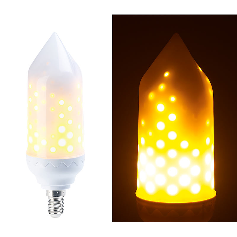 LED-Flammen-Lampe mit realistischem Flackern, E14, 5 W, 304 Lumen, A+