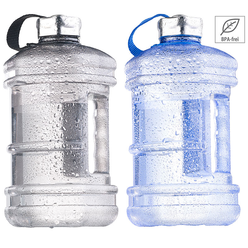 Auslaufsichere Trinkflasche mit Tragegriff, 2,3 l, BPA-frei, 2er-Set